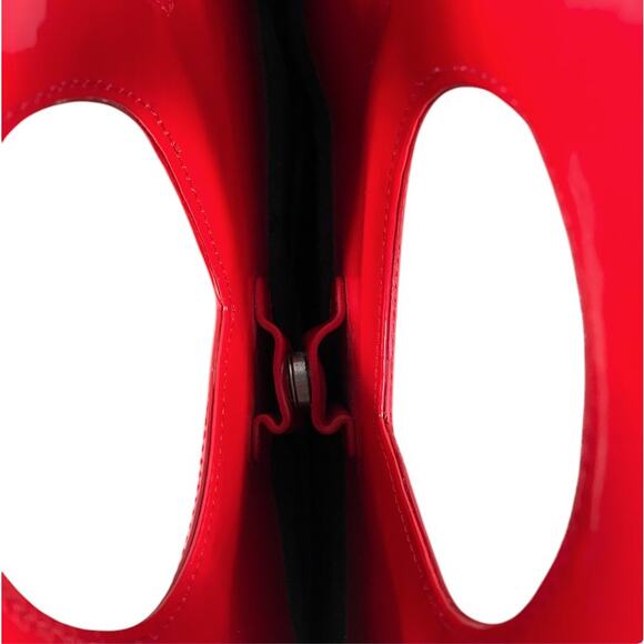 ROBERTA DI CAMERINO VTG Patent Leather Handbag Black Red Unique Boho Retro Rare - Picture 6 of 12